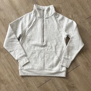 NWOT Danskin Light Heathered Grey 12 Zip Sweater Size XS 19” ptp